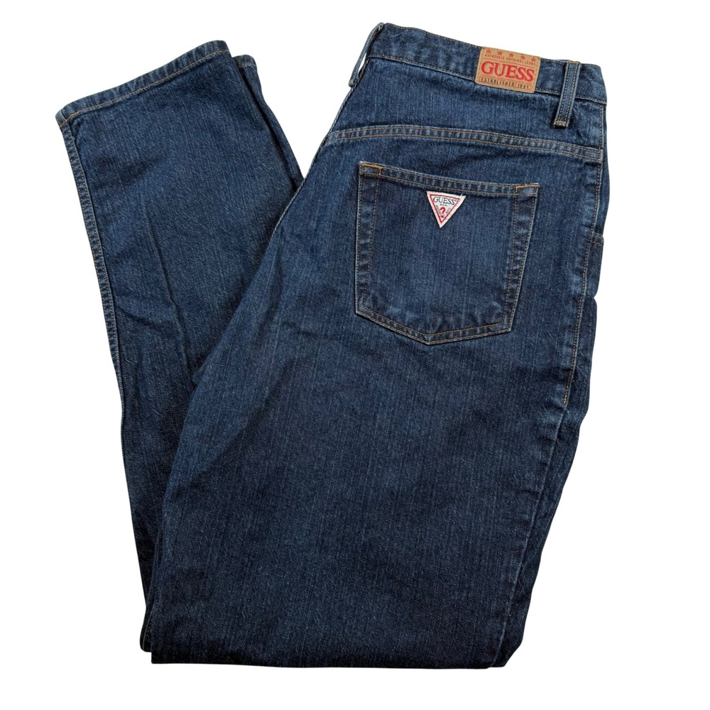 Vintage Guess Jeans Denim Pants Mens 36x34 Dark Wash Straight Leg USA Made